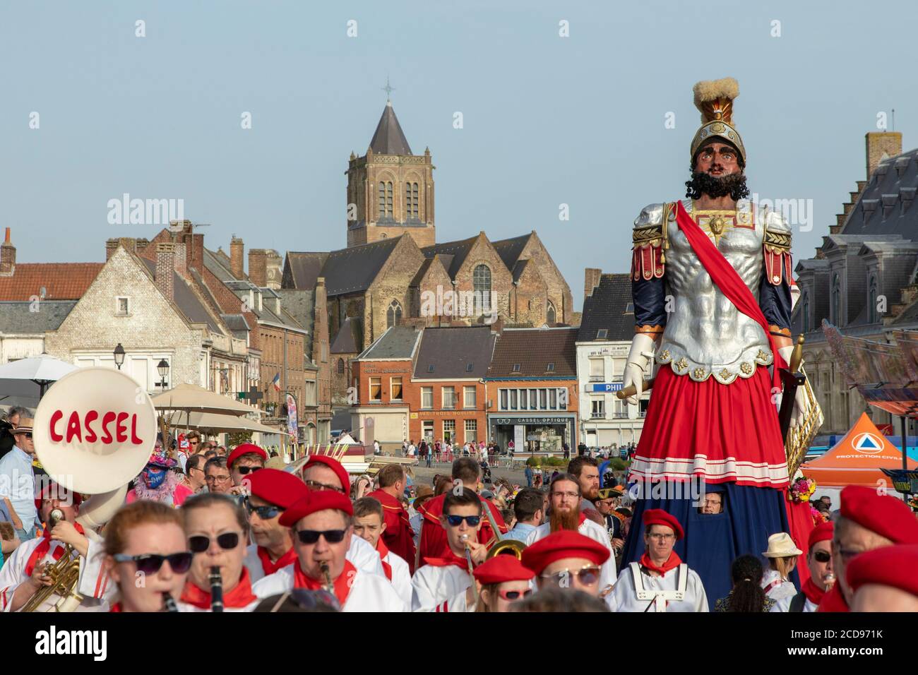 France, Nord, Cassel, carnaval de printemps, parade des têtes et danse du père des Giants Reuze et de la mère de Reuze, classée comme patrimoine culturel immatériel de l'humanité Banque D'Images