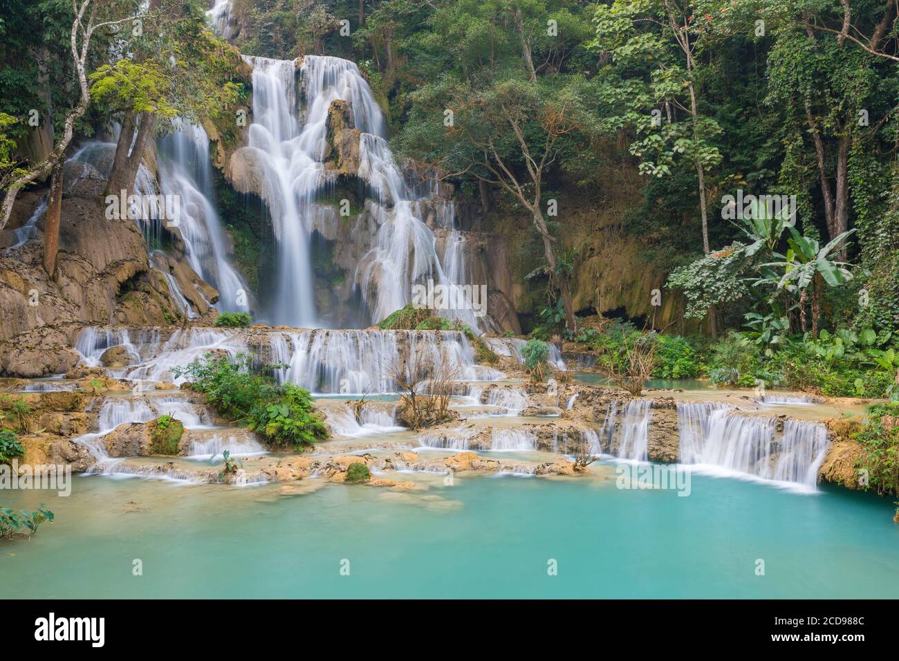 Laos, province de Luang Prabang, chute de Kuang si Banque D'Images