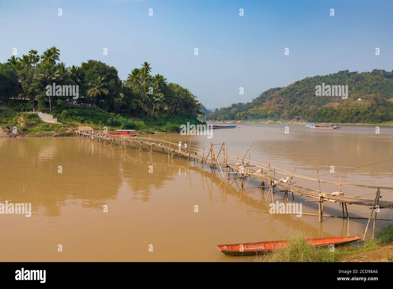 Laos, Luang Prabang, confluence mékong et Nam Khan Banque D'Images