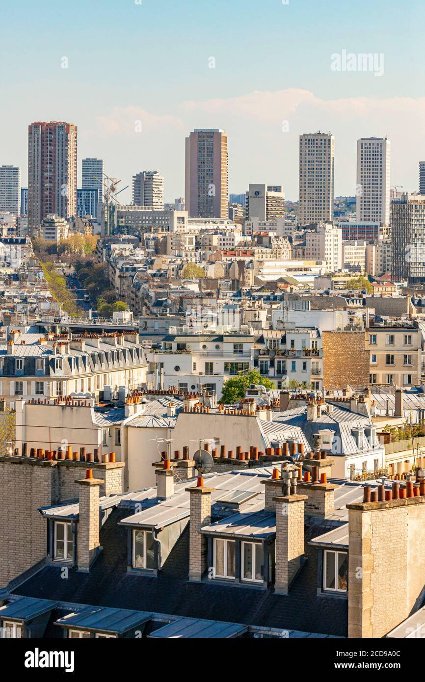 France, Paris, les toits de Paris le quartier des tours de la place d'Italie Banque D'Images