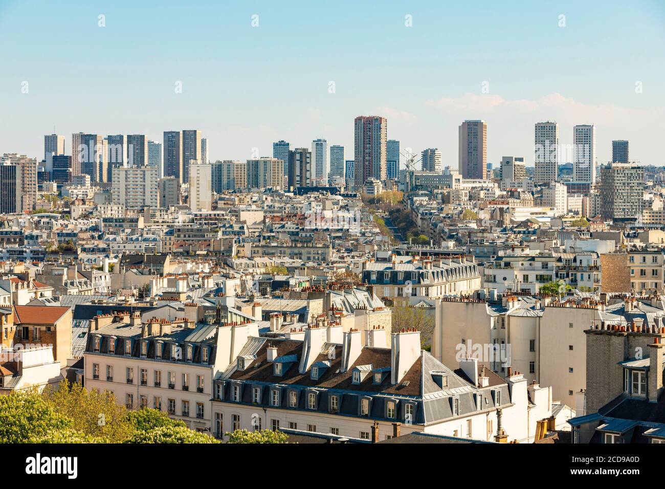 France, Paris, les toits de Paris le quartier des tours de la place d'Italie Banque D'Images