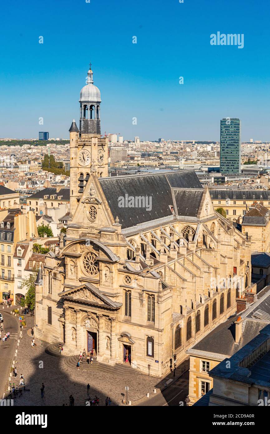 France, Paris, zone de montagne Sainte Geneviève, église Saint Etienne du Mont Banque D'Images