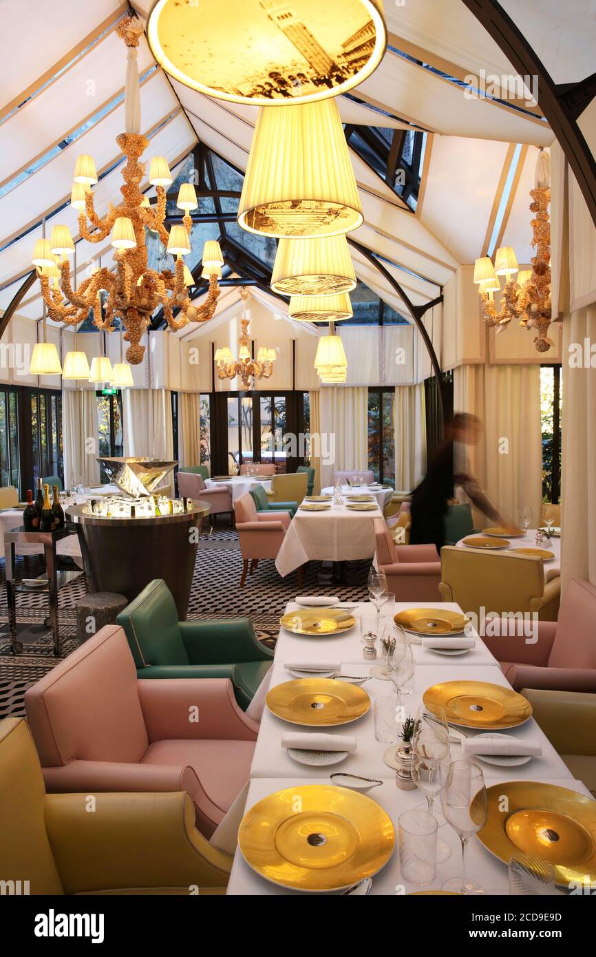 France, Paris, Hôtel Royal Monceau, Restaurant italien il Carpaccio de Royal Monceau Banque D'Images