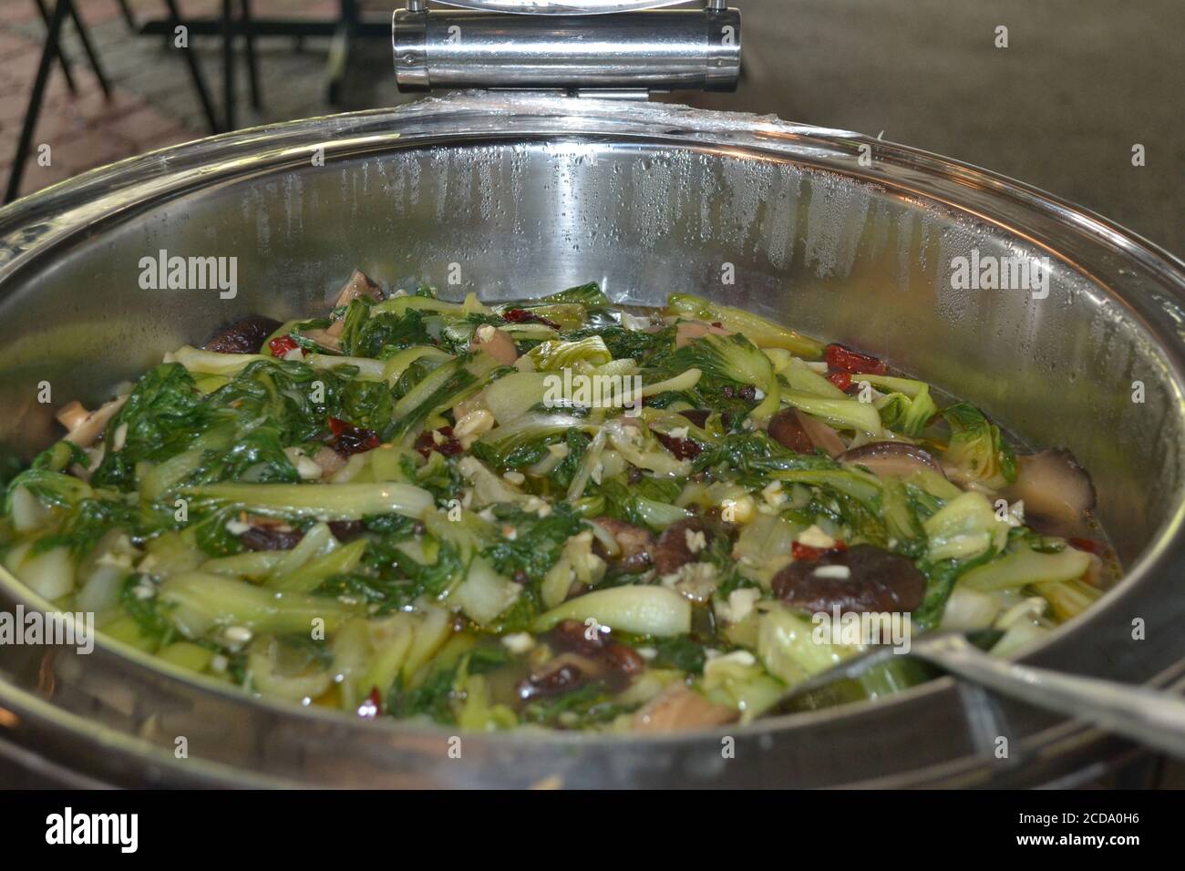 curry de légumes et de champignons sous forme de buffet Banque D'Images