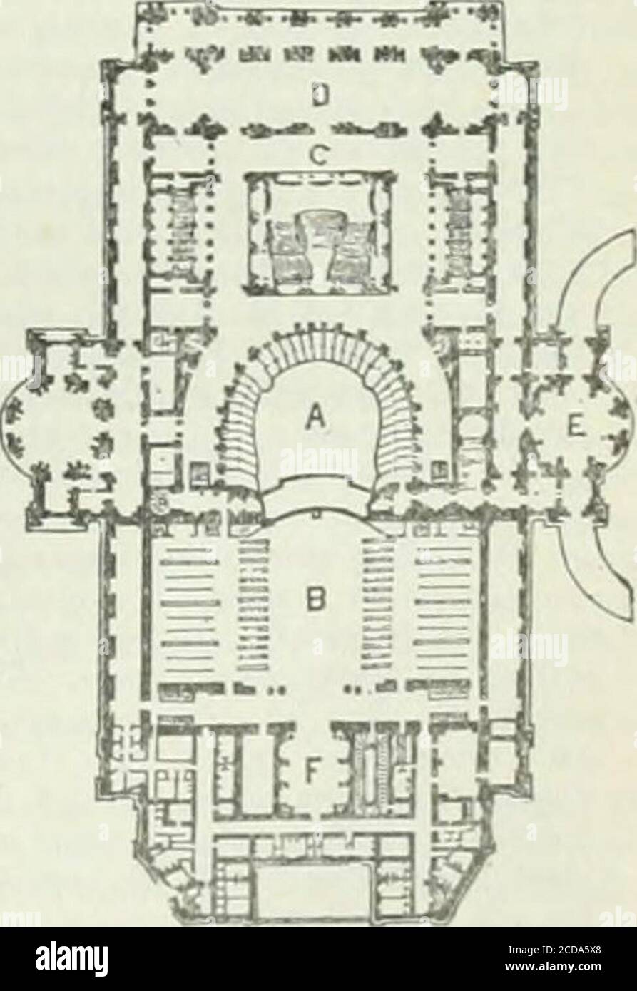 . L'Encyclopédie Britannica; ... Un dictionnaire des arts, des sciences et de la littérature générale . al perfection, vu d'un point de vue architectural, il est le plus magnificentet coûteux de tous les bâtiments existants de son genre. Voir fig. 4. Le dernier retard d'amélioration entre le p,o 4. PIM du GR«iid Opera House scènes h.?3 a été introduit à Paris: 200 pieds au pouce. ^ le Madison Square théâtre A, auditif. B.Stage. C, Grand Staircase, dans la ville de New York, qui a ^i^i^fj^^^- E. Roy.1 ENT^ce. Fdeux étapes, l'une au-dessus de l'autre. Lors de l'exécution d'une scène, tho deuxième étage floo Banque D'Images