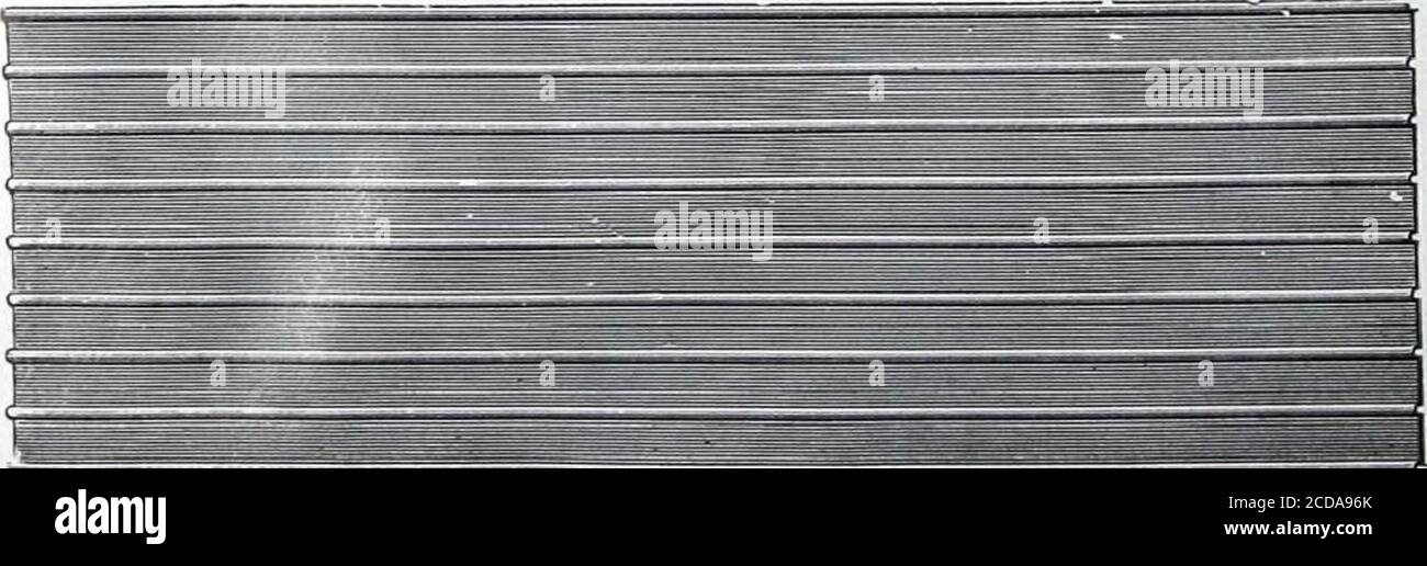 . Plafonds et parois latérales : N° de catalogue 60 . i plaque N° 565 Dimensions, 24 X 24 pouces. Design, 3 pouces, plusieurs mots de code—Melhund. Plaque n° 566 Sizer24 X 24 pouces. Design, 6 pouces, plusieurs mots de code—Melody. Plafonds ornés de perles fabriqués en feuilles d'une longueur maximale de 96 pouces et d'une largeur de 28 pouces. Les feuilles de perles sont utilisées en grande partie pour les entrepôts de plafond, et d'autres grands bâtiments, et sont fréquemment clouées directement aux poutrelles, faisant disparaître les planches de revêtement. Les perles de nos draps sont bien proportionnées, droites et précises. Figure 852 perles à 3 pouces l'une de l'autre. Une feuille de 30 pouces, lorsqu'elle est fabriquée en feuilles à perles, Banque D'Images