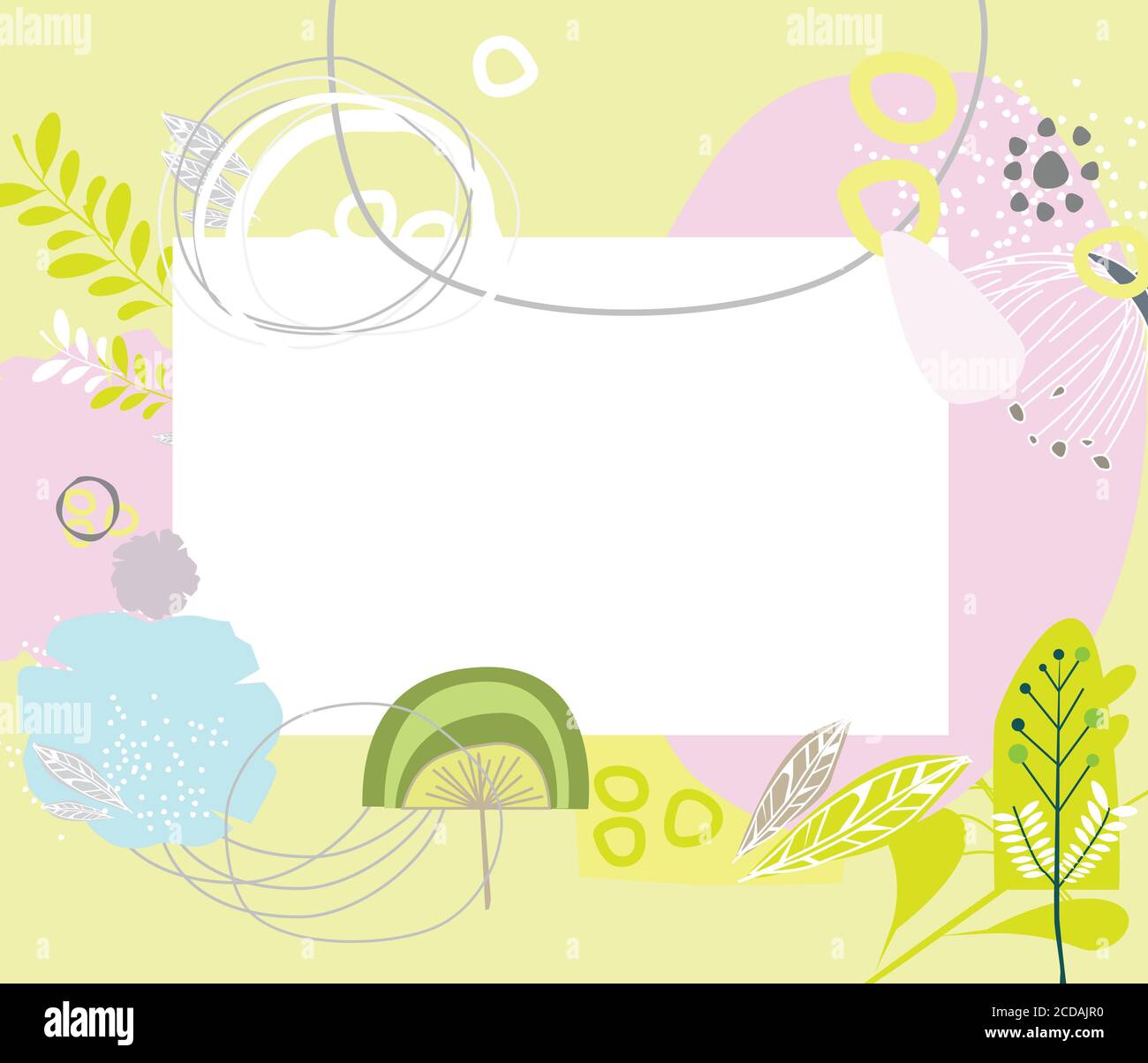 Collection moderne d'art abstrait scandinave à base d'éléments abstraits dans un style rétro vintage qui rappelle les années 1970. Banque D'Images