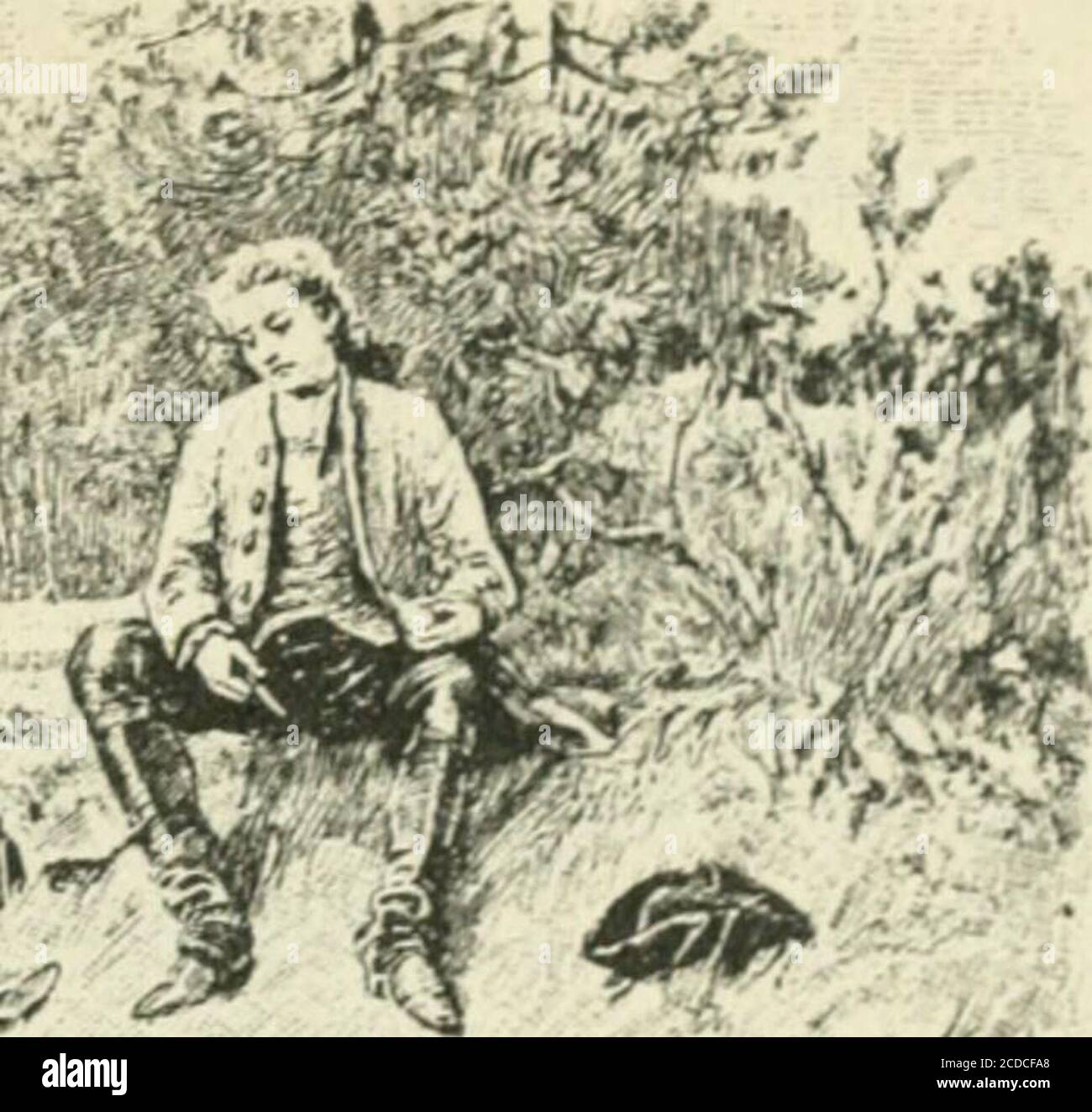 . Candide; ou, l'optimiste; . ? ^i/Jiflir. -w ^ ^••^?t^. XVI ce qui advint aux deux voyages avec deux congés, deux singes et les sauves nommés Oreillons. Candide et son valet furent au delà des barrières, elpersonne ne savait encore dans le camp la mort dujésuite allemand. Le vigilant Cacambo avait eu soin deremplir sa valeur de douleur, de chocolat, de jambon, fruits de mer, et de quelques mesures ne vin. Ils senfoncèrentavec leurs chevrons andalous dans un pays inconnu oùils ne couvre pas une route aux enchères. Enhn une belle prairie de coteaux se présente devant eux. Police de voyeurs de Nosdeux Banque D'Images