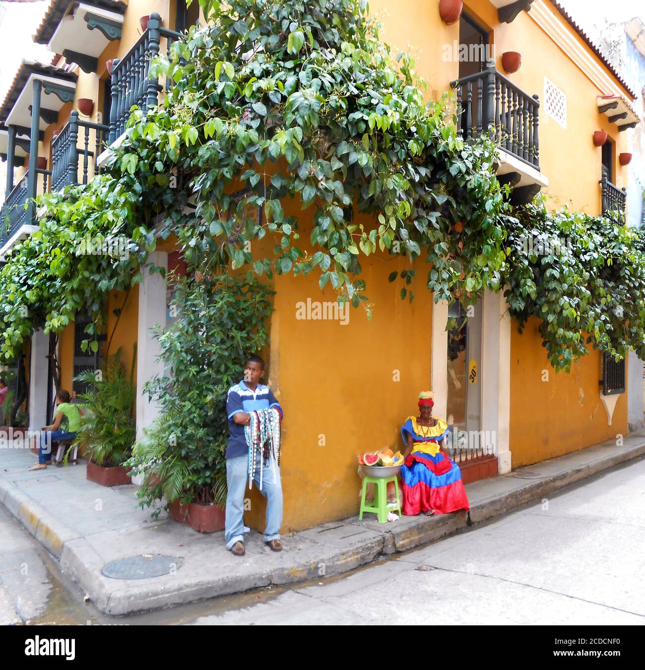 Scène de rue Cartagena, Colombie Banque D'Images
