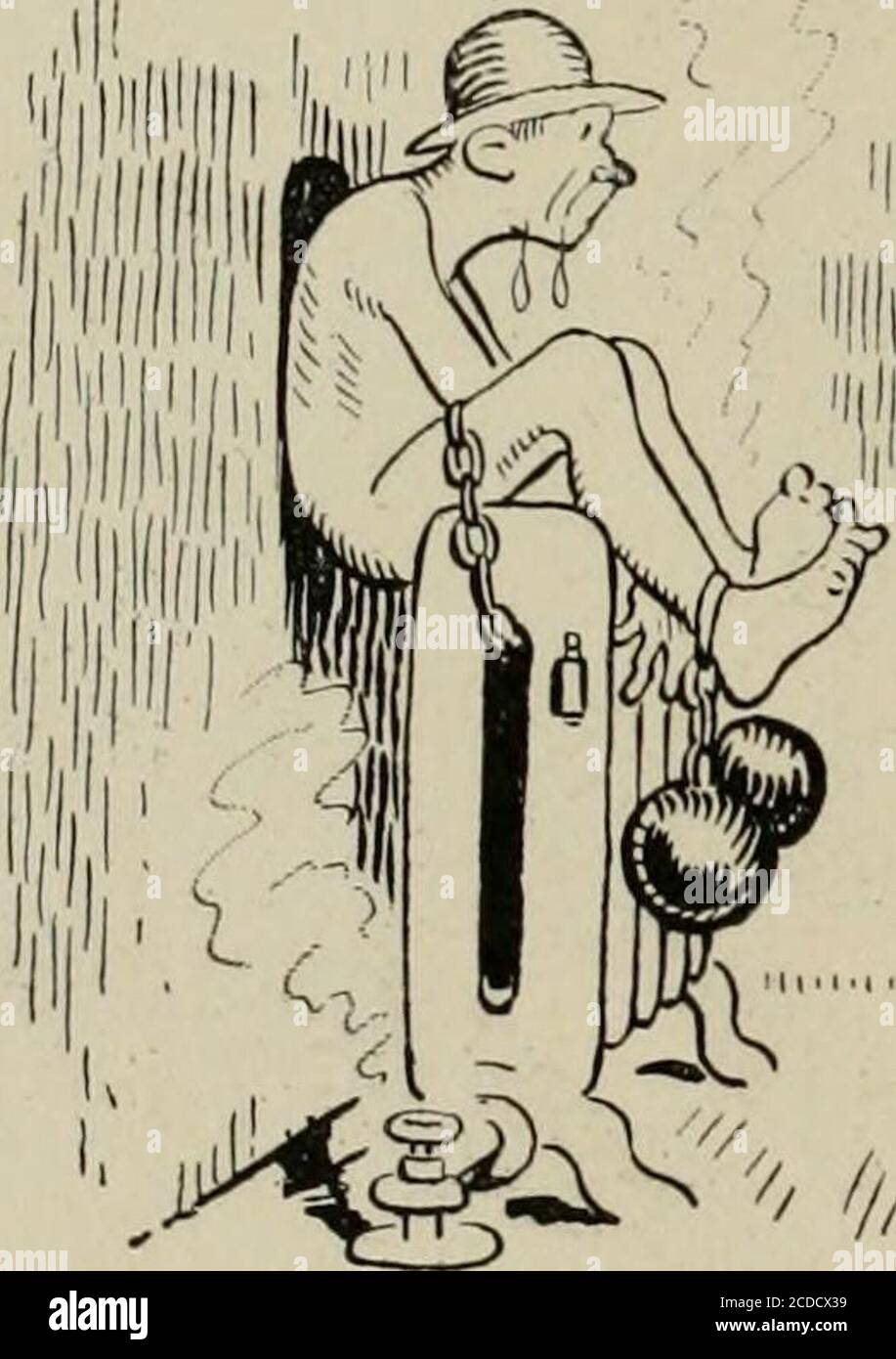 . Par l'enfer avec Hiprah Hunt; une série d'images et de notes de voyage illustrant les aventures d'un Dante moderne dans les régions infernales; aussi d'autres images du même monde souterrain . PRESSE-PURÉE. CANTO XVII En consultant sa carte, M. Hunt choisit une route qui mène vers le golfe où les gens lents apprennent une leçon d'activité. Son guide explique qui sont quelques-uns des gens lents. Le commerçant qui accepte facilement de livrer des marchandises à un moment précis et qui ne le fait toujours pas. La personne qui bloque une ligne de personnes à un billet de chemin de fer en posant des questions inutiles. La buline Banque D'Images