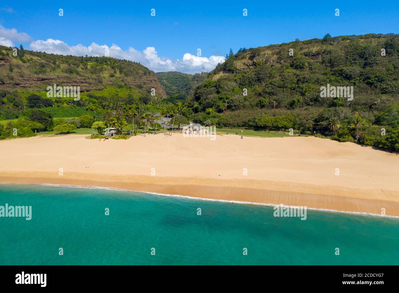 Waimea Bay, North Shore, Oahu, Hawaii, plage, déserte, covid Banque D'Images