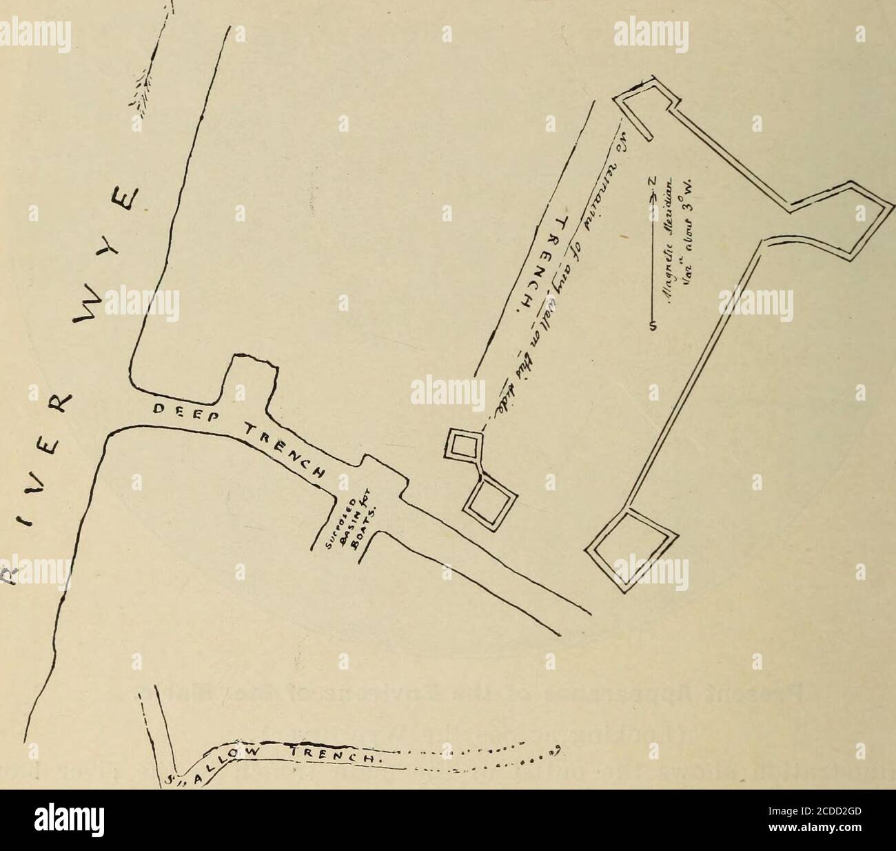 . Notes sur les sites des villages Huron dans le canton de Tiny, comté de Simcoe et parties adjacentes. Préparé en vue de l'identification des villages visités et décrits par Champlain et les premiers missionnaires . en Amérique, parce que, tandis que les ruines indigènes de CentralAmerica et du Mexique mai antidate de Sainte Marie, aucun autre bâtiment de blanchir ne fait. L'une des caractéristiques de la ruine est le système de tranchées artificielles pour la protection de l'endroit quand il était en usage, ou ce que le traducteur Eng-lish d'Ésaïe appellerait ses ruisseaux de la défense. Les fortstands sur un coin formé par deux de t Banque D'Images