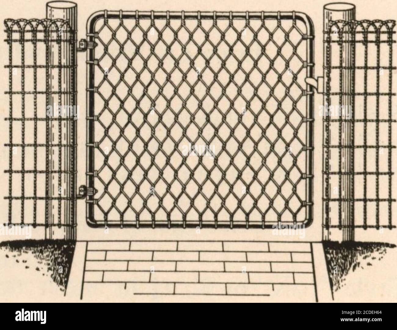 Barrière et portails ornemental cyclonique : n° de catalogue 7. . ch 6  pouces ajoutés. 3&gt ; Cyclone Fence—Cleveland- Cyclone D-M Farm Gates  CADRES, tubes en acier pleine masse. Raccords, fonte