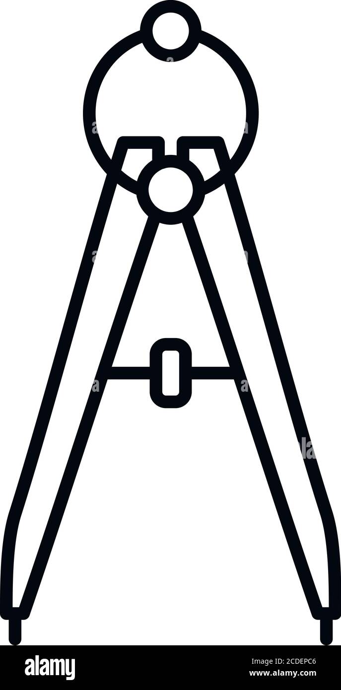 Icône de boussole de réparation de chaussures. Contour chaussure réparation compas icône vectorielle pour la conception Web isolée sur fond blanc Illustration de Vecteur
