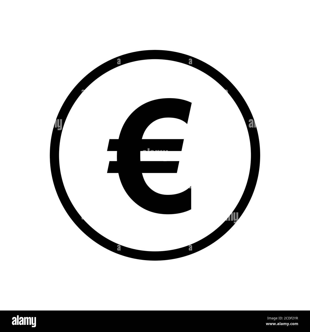 Euro coin monochrome icône noir et blanc. Symbole de la devise actuelle. Illustration de Vecteur