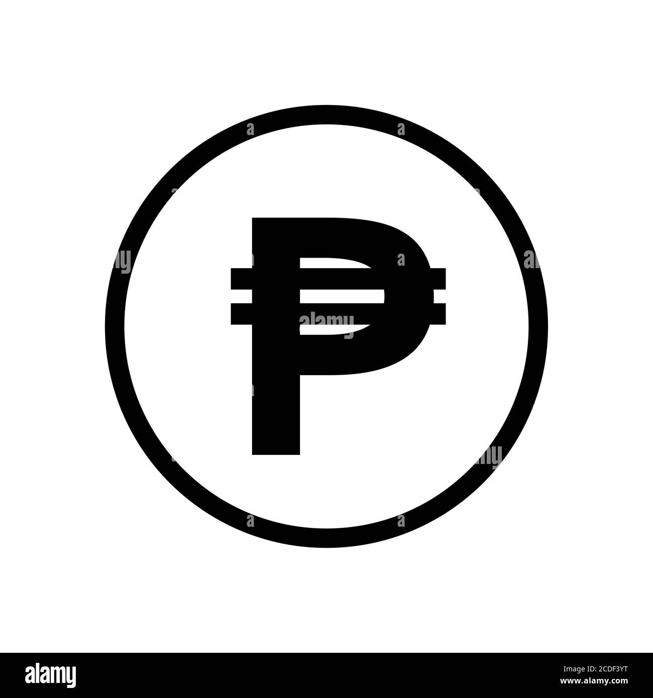 Symbole noir et blanc monochrome peso coin. Symbole de la devise actuelle. Illustration de Vecteur