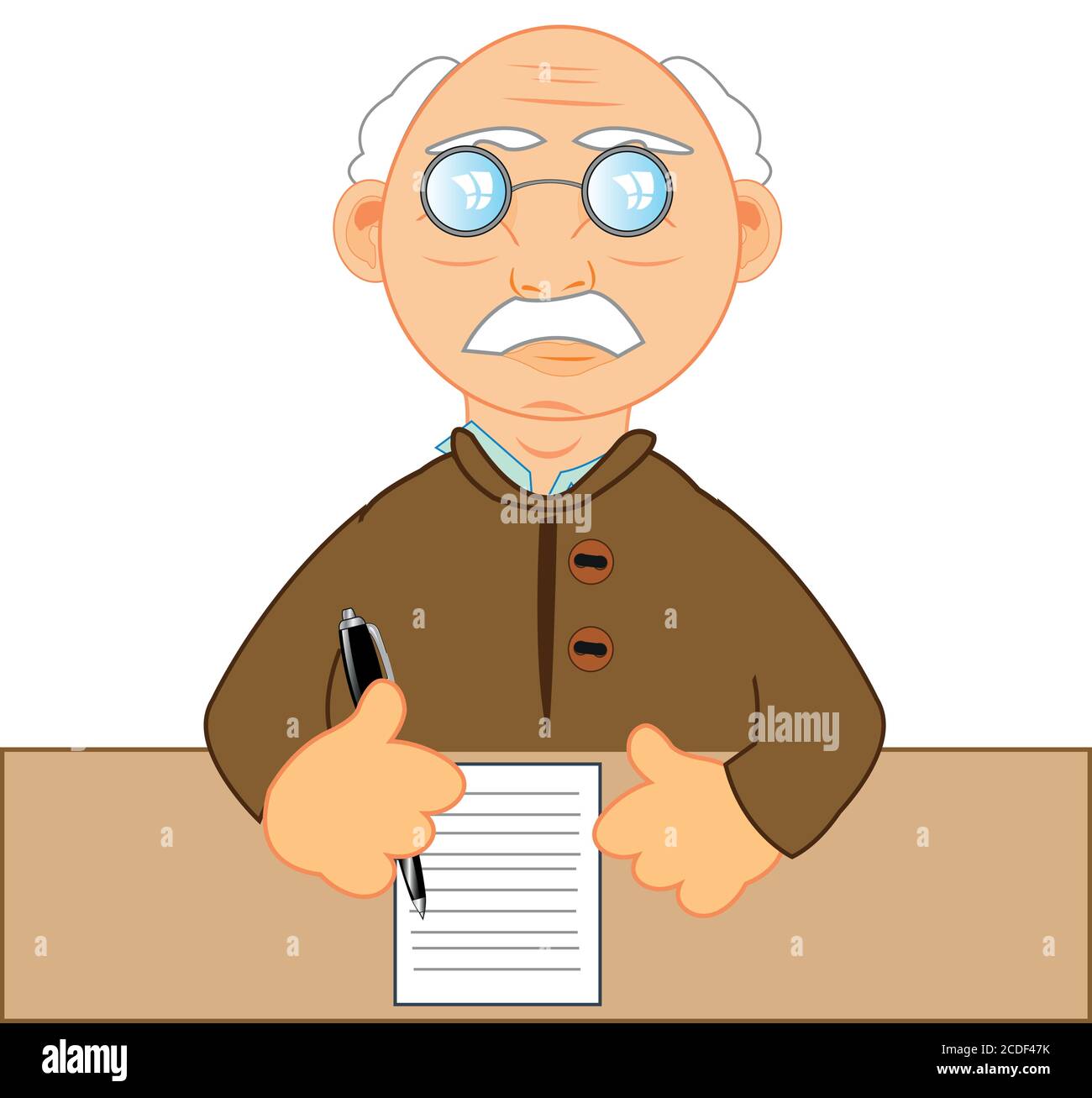 Un homme âgé écrit une lettre par stylo-fontaine sur du papier Illustration de Vecteur Un homme âgé écrit une lettre par stylo-fontaine sur du papier Illustration de Vecteur