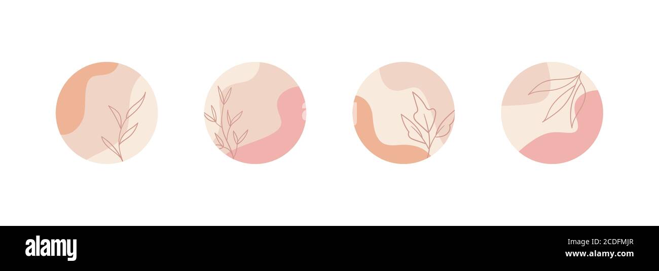 Motifs floraux. Couverture de cercles abstraits vectoriels pour les reportages sur les médias sociaux. Des icônes tendance Illustration de Vecteur