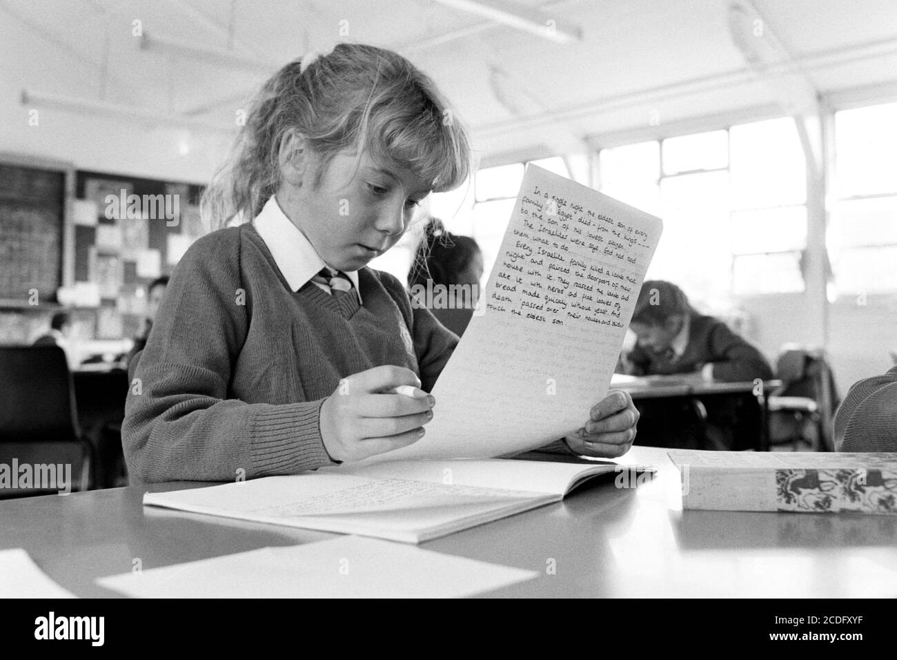 Chobham St Lawrence School, chemin Bagshot, Chobham, Surrey. 29 septembre 1989. Photo: Neil Turner Banque D'Images