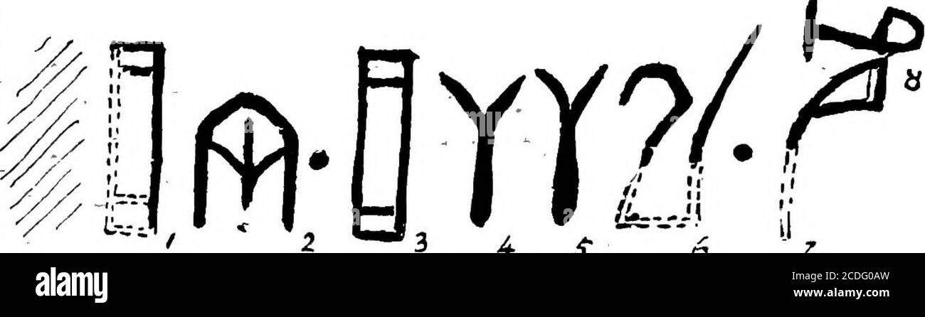 . Le palais de Minos : un compte-rendu comparatif des étapes successives de la civilisation crétoise ancienne comme illustré par les découvertes de Knossos . 3 4. FFig. 467. Inscription sur la table de libration de Psychro. / ^eXtiifyOTjra aurait été particulièrement approprié dans la grotte où, en accord avec la légende, Le bébé Zeus a été nourri par les nymphes avec du miel de milkand mélangé.* UN petit fragment montrant des traces de trois caractères mis en lumière dans inscrip-le même dépôt sacrificiel par Monsieur J. Demargne de l'École française Licationat Athènes iii 1897, À un endroit un peu au sud de celui dans lequel le Banque D'Images