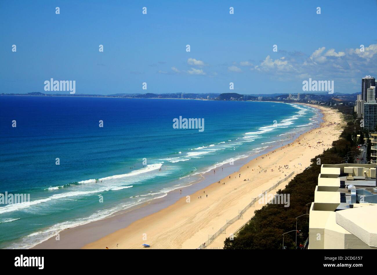 La plage de Surfers Paradise Banque D'Images
