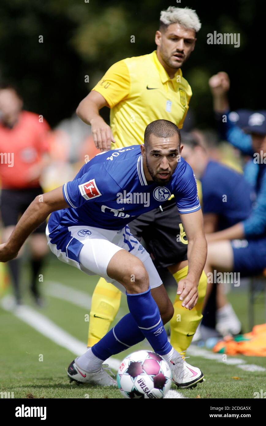 Firo: 28.08.2020, football, match d'essai, saison 2020/2021, FC Schalke 04 - Aris Thessaloniki, Nabil Bentaleb | utilisation dans le monde entier Banque D'Images