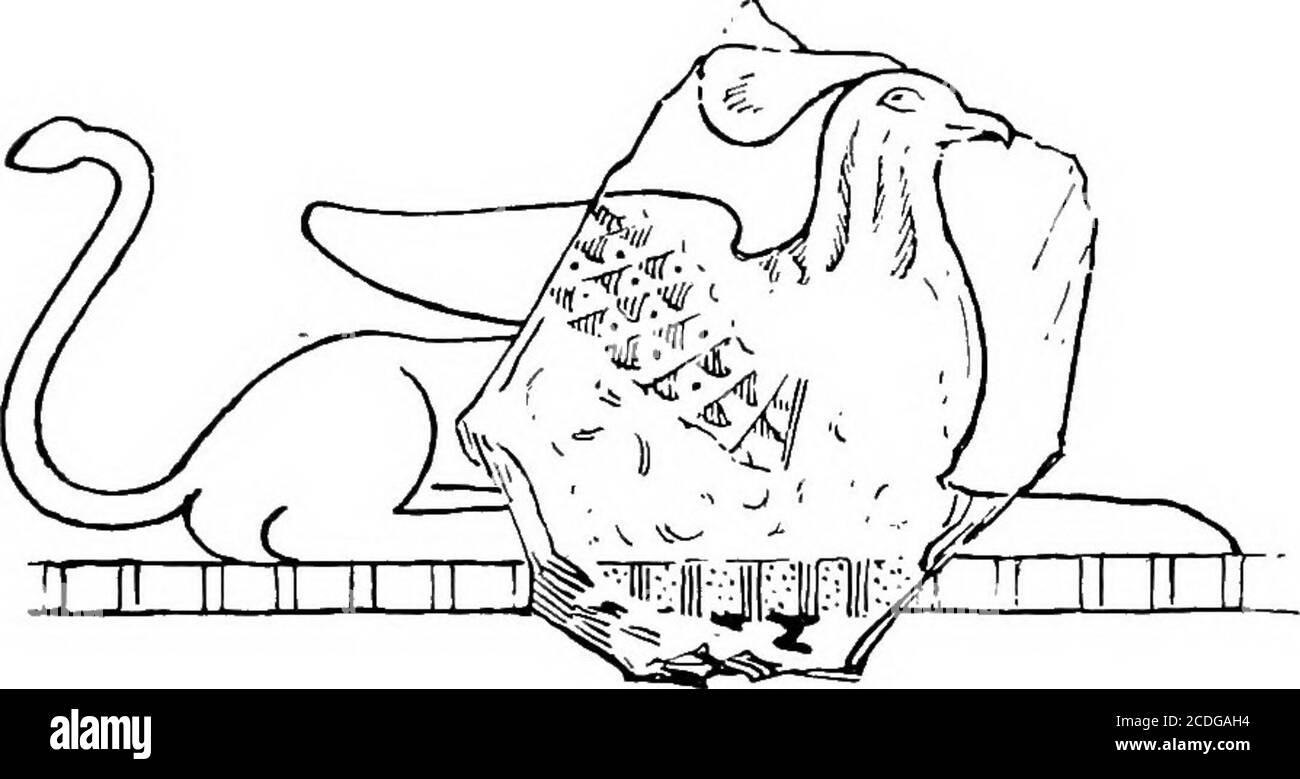 . Le palais de Minos : un compte-rendu comparatif des étapes successives de la civilisation crétoise ancienne comme illustré par les découvertes de Knossos . Figure 399. A, Plume de flèche d'os et 6, fragment de Fresco, apparemment de l'aile LargeGriffins, montrant une décoration de panache à encoches. Votive les associations dans lesquelles ces objets ont été trouvés peuvent être prises à des flèches d'inipli qu'ils ont été consacrés à la Déesse Minoenne dans sa qualité ofArtemis. Dame de la Chase, si importante dans son impersonation ultérieure comme Diktynna ou Britomartis, identifié par les Grecs.with Artemis. Sur un lentoïde cornélien de Crète, dans Banque D'Images