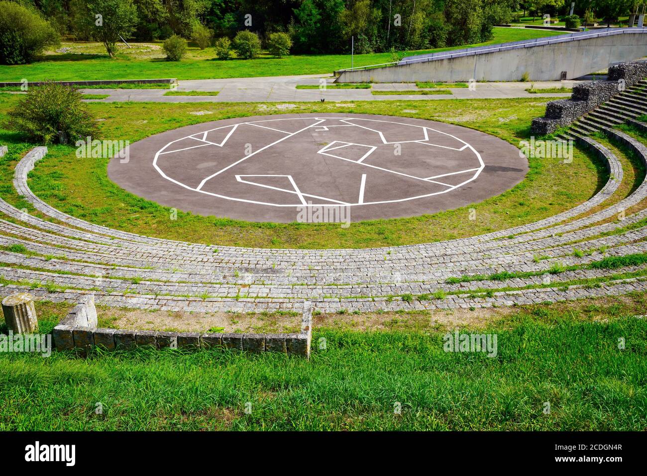 Landesgartenschau (Landscape formation One) Zaha Hadid, le jardin de Weil am Rhein, Bade-Wurtemberg, Allemagne. Banque D'Images