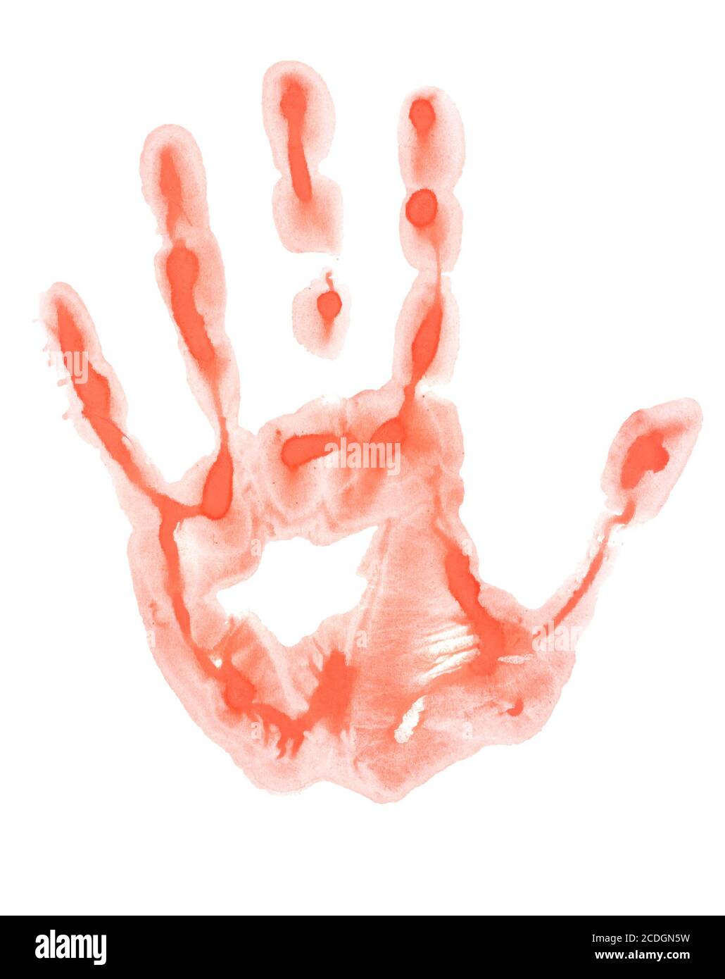 Imprimé à la main de couleur rouge Banque D'Images