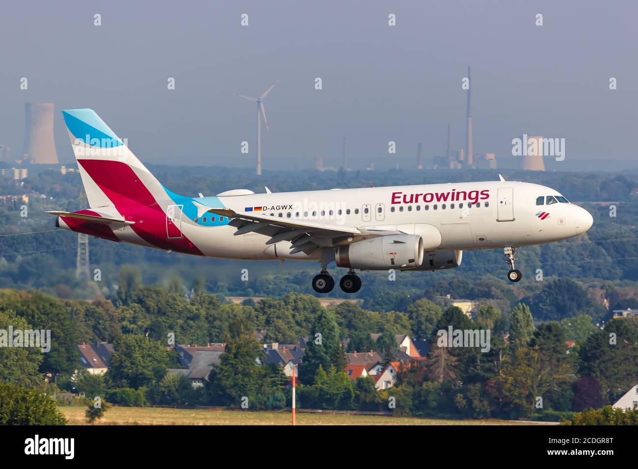 Dortmund, Allemagne - 10 août 2020 : Eurowings Airbus A319 à l'aéroport de Dortmund (DTM) en Allemagne. Airbus est un fabricant européen d'avions b Banque D'Images