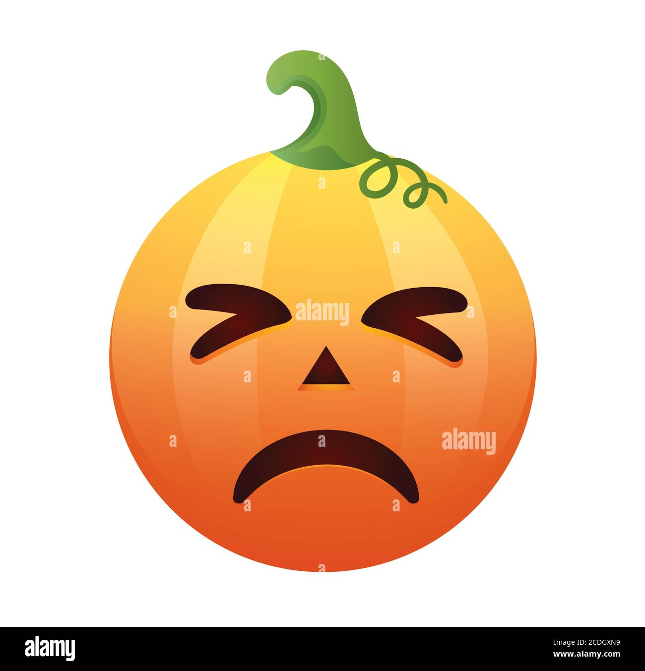 Emoticon de citrouille.Halloween citrouille isolée sur fond blanc.Emoji de citrouille.Halloween rendu de citrouille. Illustration de Vecteur