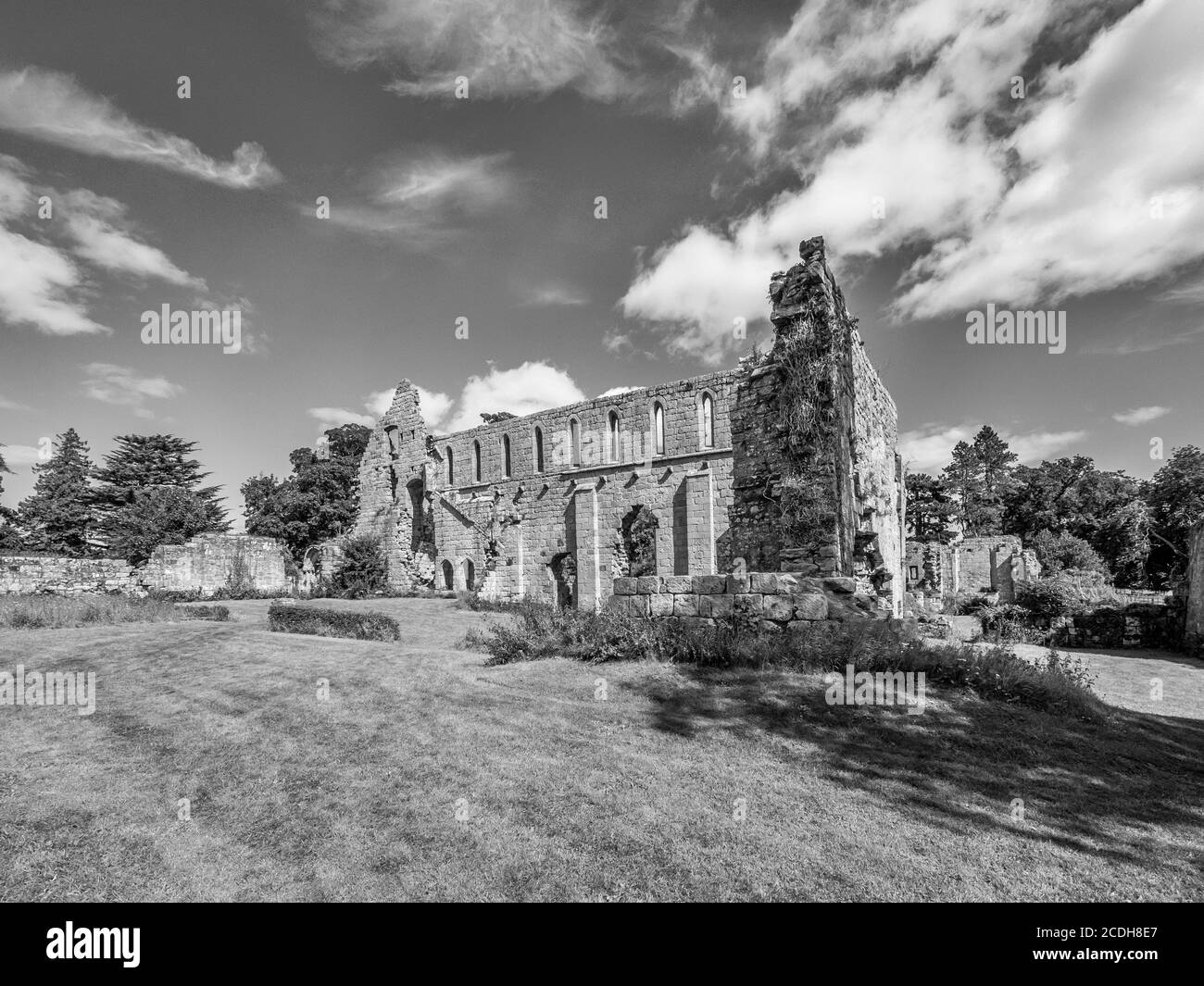 C'est les ruines du monastère cistercien du 11-12ème siècle De l'abbaye de Jervaulx dans les Dales du Yorkshire du Nord près de Village d'East Witton Banque D'Images