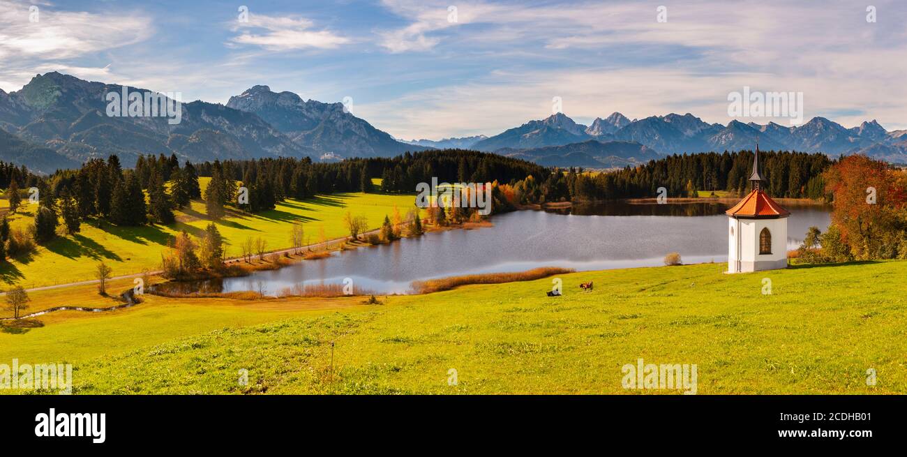 Vue panoramique sur un paysage magnifique en Bavière, en Allemagne Banque D'Images