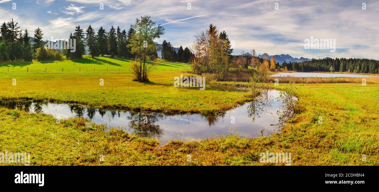 Vue panoramique sur un paysage magnifique en Bavière, en Allemagne Banque D'Images