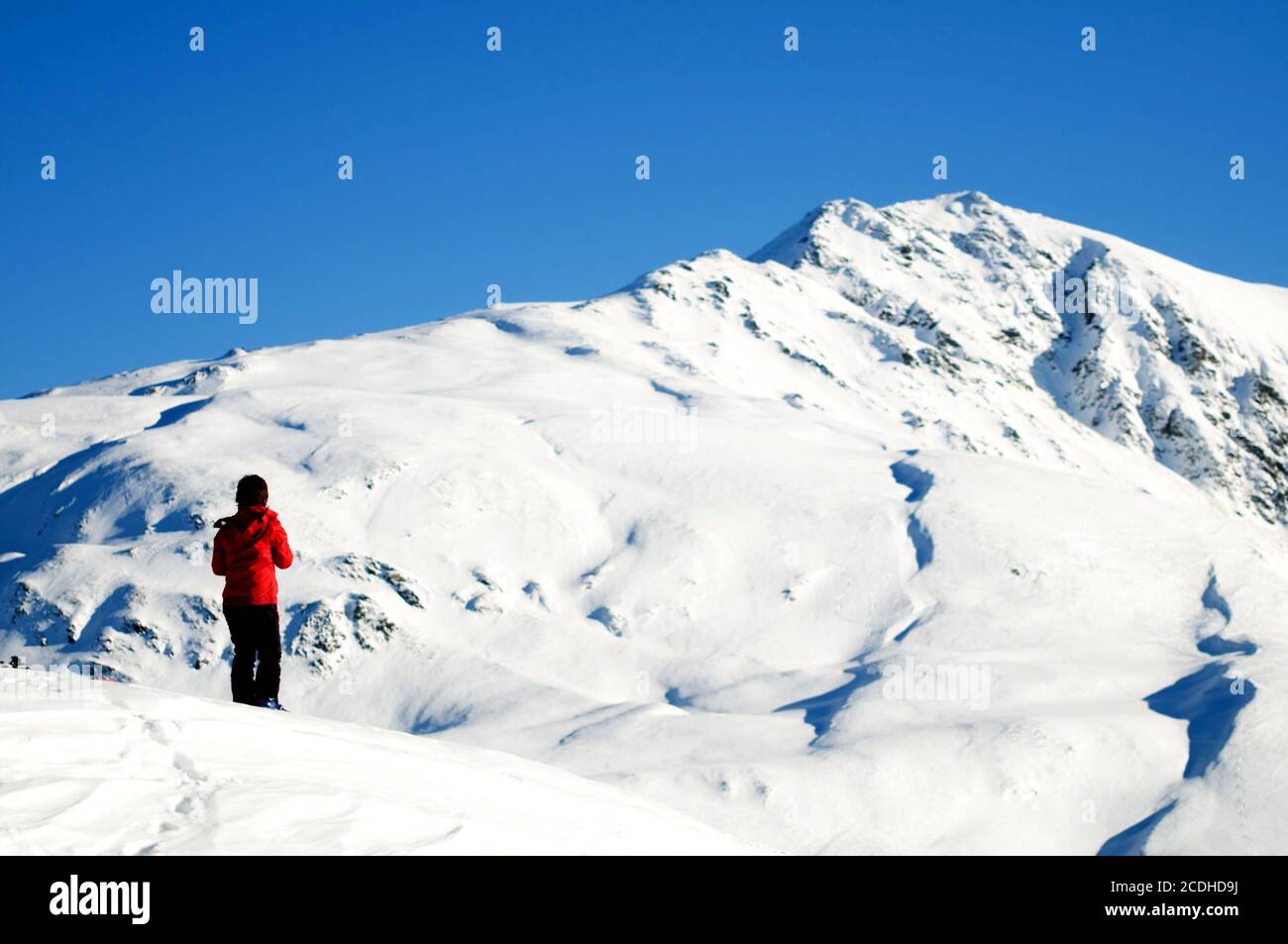 En hiver, escalade en montagne Banque D'Images