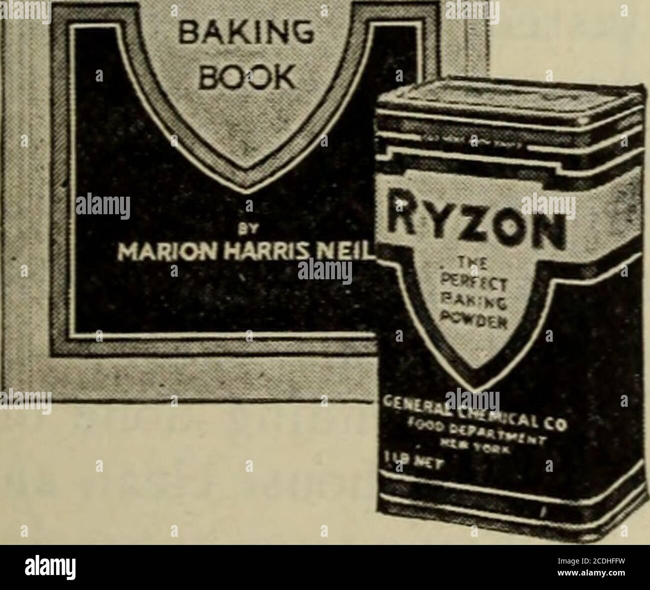 . Cuisine américaine . Ryzon. Ryzon est de 40c pour une livre pleine de 16 onces—aussi des paquets de 25cet 15c. Le nouveau Ryzon Baking Book (prix original si.00), contenant 250 REC-ipe pratiques, wilt être posté, postpayé à la réception de 30c instaps ou pièces, sauf au Canada. Une boîte de livre de Ryzon et une copie de Ryzon Baking Book seront sans sentinelle, postpayée, à tout professeur de sciences domestiques qui nous Whowrites sur la papeterie de l'école, donnant la position officielle. Banque D'Images