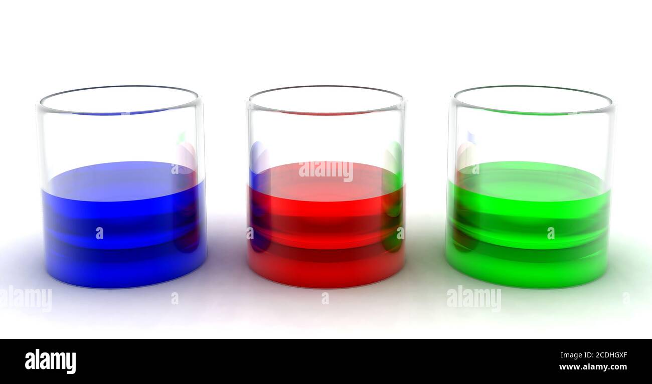 boissons multicolores dans des verres transparents Banque D'Images
