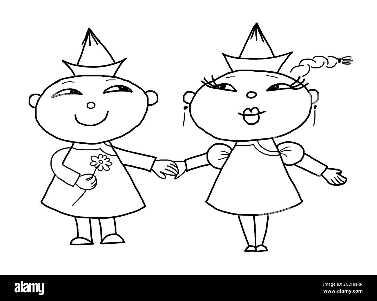 couple aimant, dessin Banque D'Images