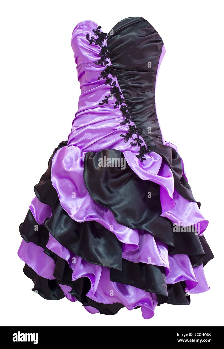 robe à cocktail noire violette pour femmes Banque D'Images