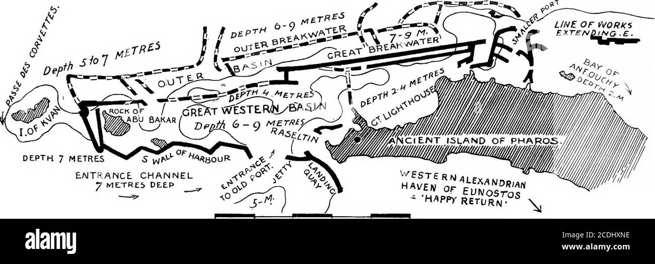 . Le palais de Minos : un compte-rendu comparatif des étapes successives de la civilisation crétoise ancienne comme illustré par les découvertes à Knossos . échelle de grable. Les seigneurs Minoens avaient-ils un port à leur disposition dans les frontières de Deltaor ? 1 Voir p. 199. Voir ci-dessus, p. 201, et couleur PL I, k. Voir ci-dessous, p. 509. U 2 292 LE PALAIS DE MINOS, ETC MaritimeCom-munica-tionsbetweenCrete etEgypt, et pré-sumablyin MinoanHands. Le commerce précoce entre la population pré-dynastique de la NileValley et la Crète semble avoir traversé A-ur la Grande porte orPort près de la bouche canopée Banque D'Images