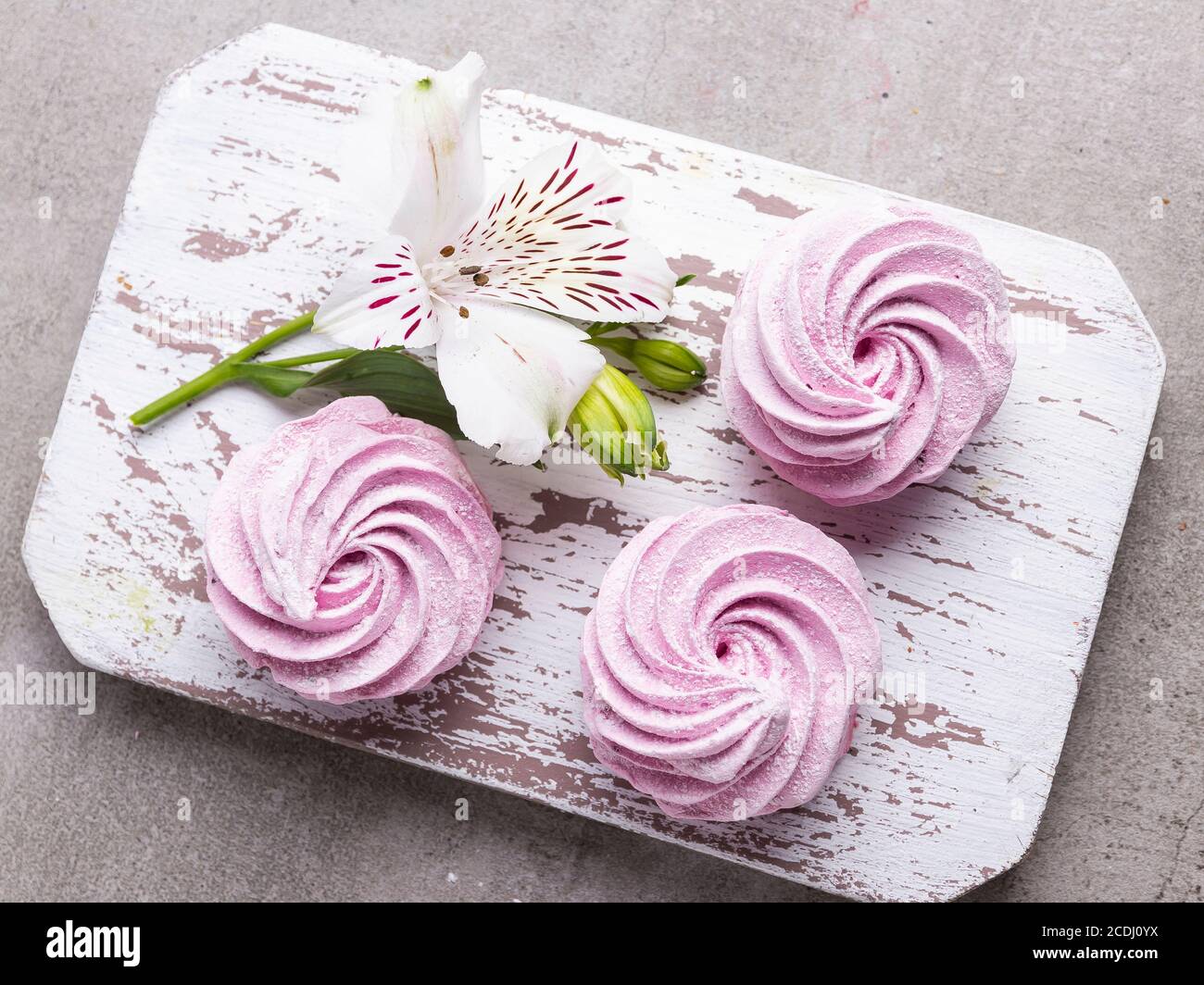 Guimauves roses faites maison. Bonbons sains faits maison. Gros plan Banque D'Images
