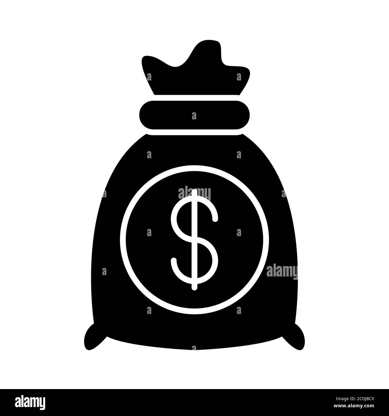 L'icône Glyph banque de sac d'argent Banque D'Images