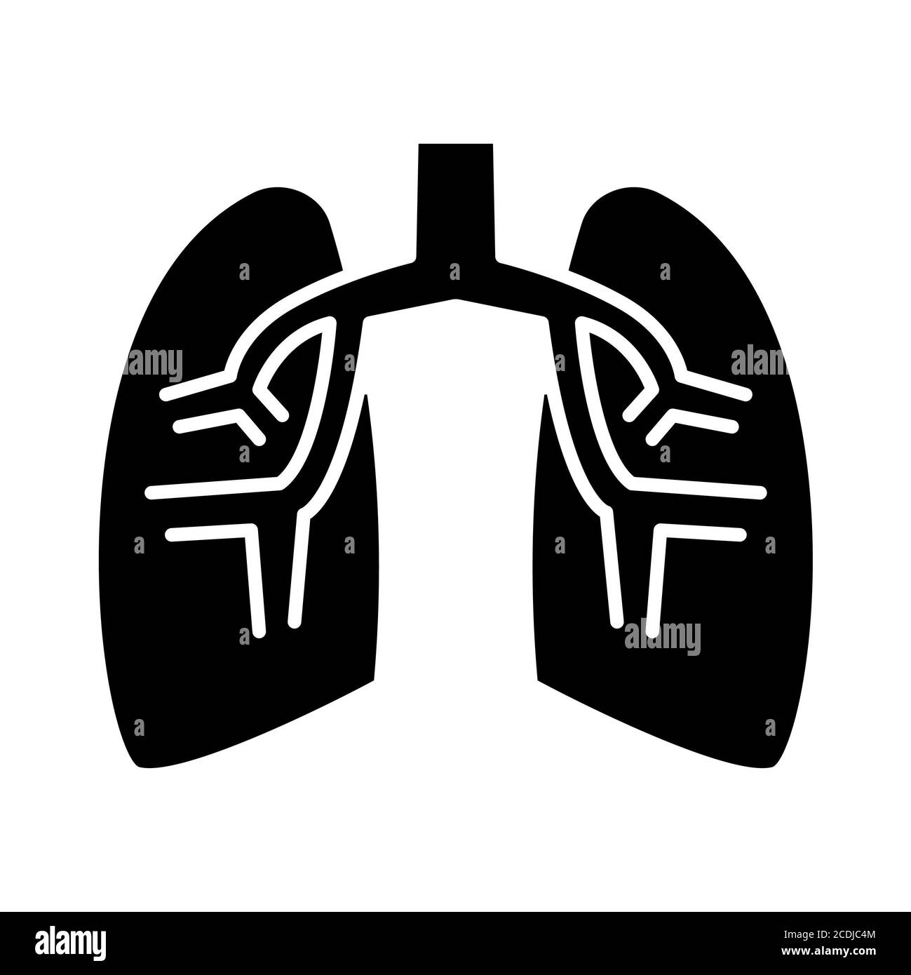 Icônes de glyphe d'anatomie pulmonaire Banque D'Images