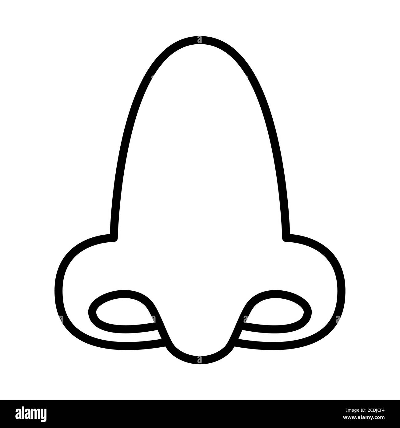 Icône de la ligne anatomique du nez Banque D'Images