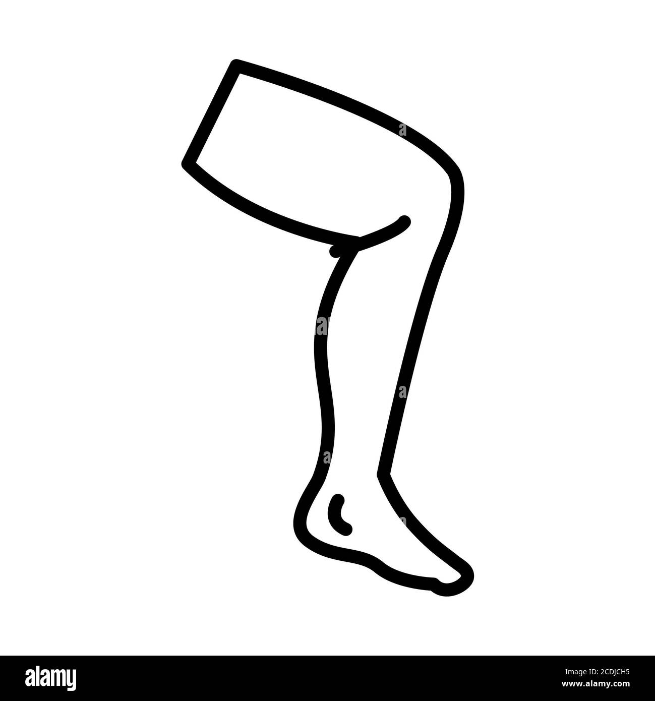 Icône de ligne anatomique de jambe Banque D'Images