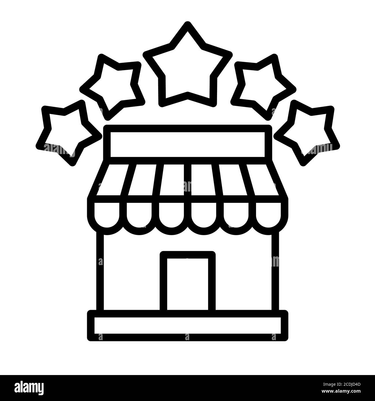 Icônes de la ligne d'achat du bâtiment de vente au détail Banque D'Images