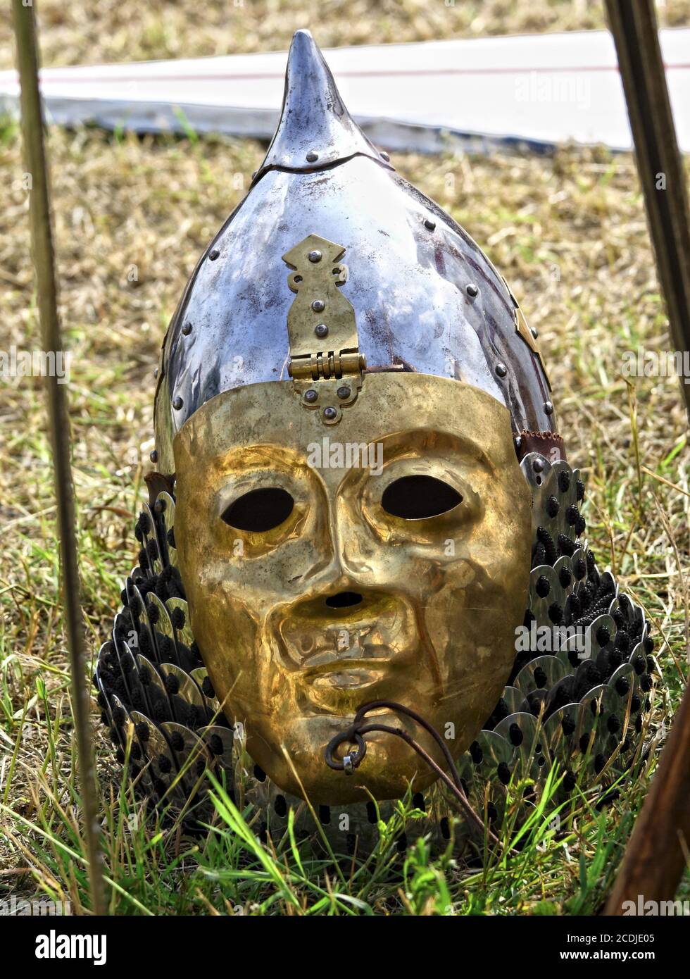 casque doré Banque D'Images