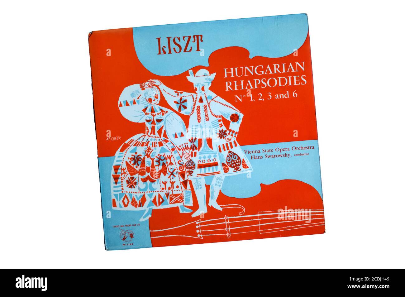 Un LP des Rhapsodies hongrois de Liszt joué par l'Orchestre de l'Opéra d'Etat de Vienne dirigé par Hans Swarowsky. Banque D'Images