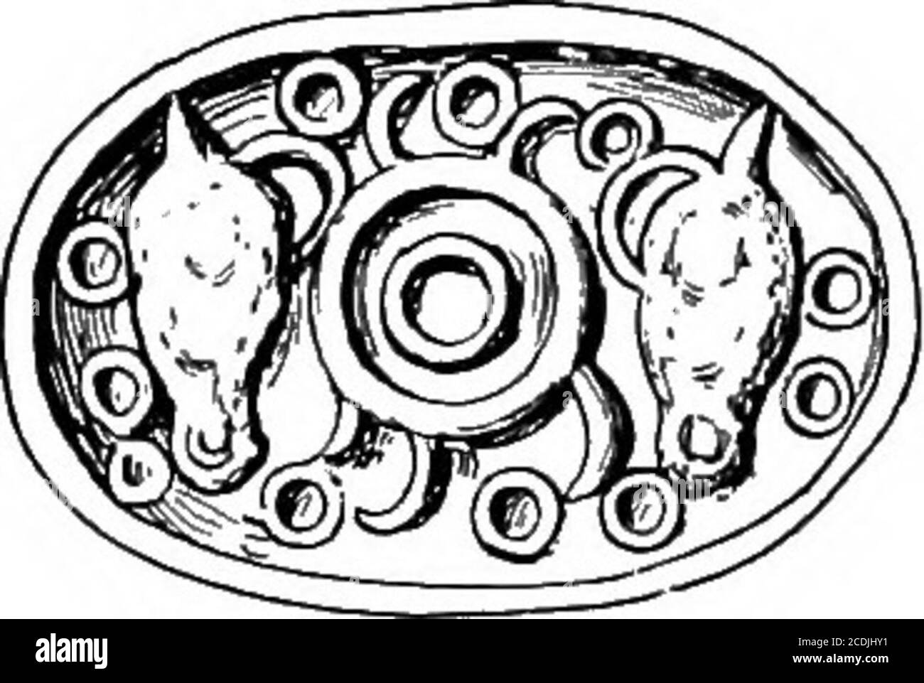 . Le palais de Minos : un compte-rendu comparatif des étapes successives de la civilisation crétoise ancienne comme illustré par les découvertes de Knossos . Figure 147. Douzième dynastie Scarab (Amethyst) gravé avec MinoanHieroglyphes de la classe A. (f) dépôt, le cristal de roche avait déjà été attaqué avec succès pour la manu-facture des vases au tout début de M. M. M. I, et les perles de cornélien et autres matériaux durs date bien au début de l'âge minoen. Les imitations indigènes des scarabs égyptiens en pierre douce ou en ivorycertainement commencent avant la fin de la période actuelle. Plusieurs exemples ont été pour Banque D'Images