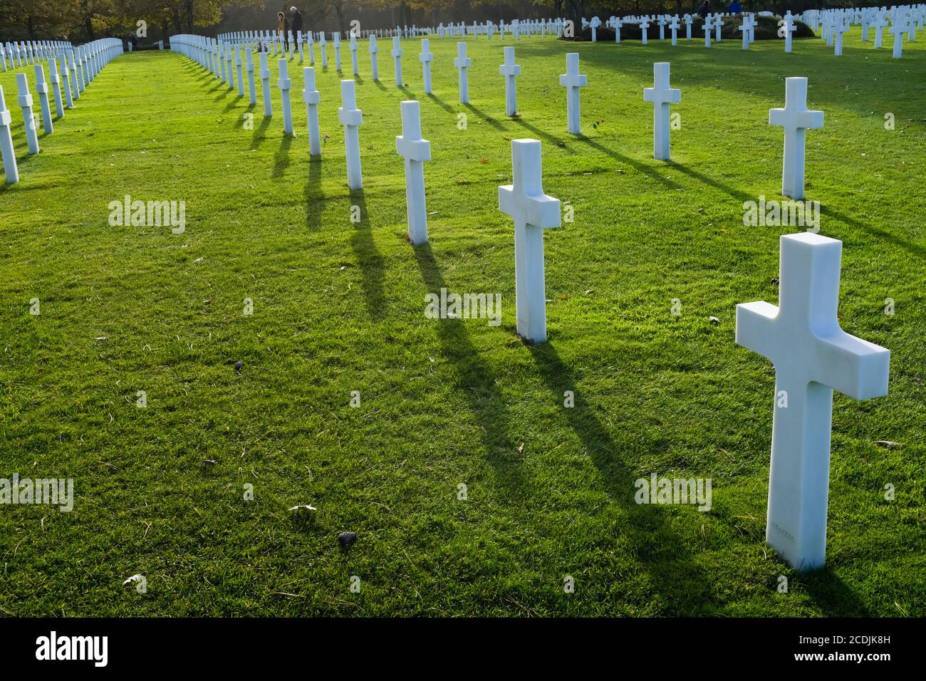 Cimetière américain et Mémorial de Colleville-sur-Mer, Normandie, France. Banque D'Images